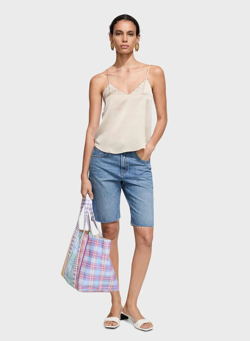 مانجو Satin Top With Straps