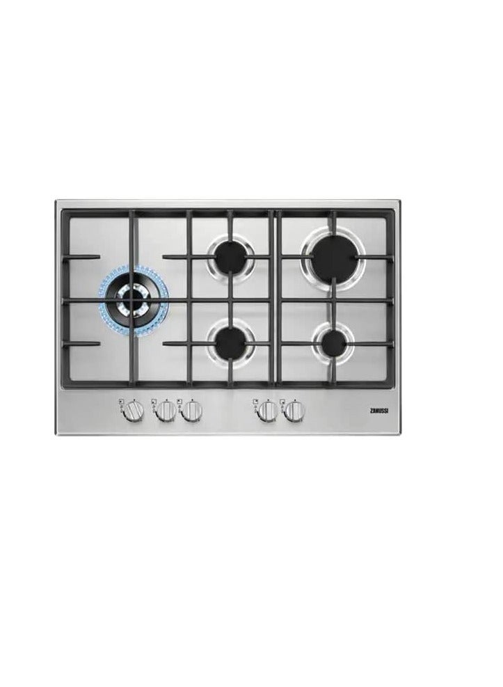 زانوسي بوتاجاز بلت ان زانوسي ، مسطح 75سم  ، 5 شعلة ، أمان ستانلس ستيل ، غاز - ZGH76534XS - Image 1