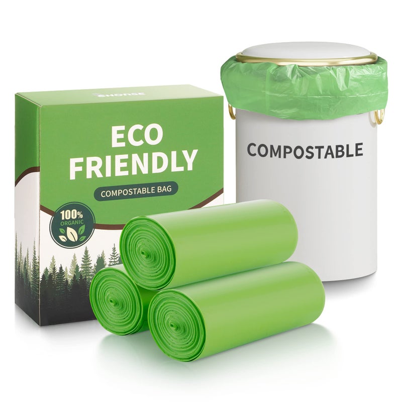 Eargardin 5 Gallon Trash Bags Compostable Compost Small Garbage Bag Extra Thick 0.78 Mil for Kitchen Bathroom BPI Certified 45 Counts, Green - Image 1