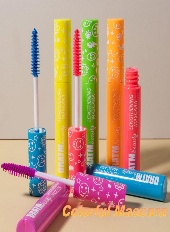 DENESTUP 6 Colors Mascara for Eyelashes, Voluminous Eyelash Mascara Red Orange Yellow Purple Green Blue Colored Lengthening Defining Curling Eyelashes, Waterproof No Smudge Eyes Makeup - Image 2