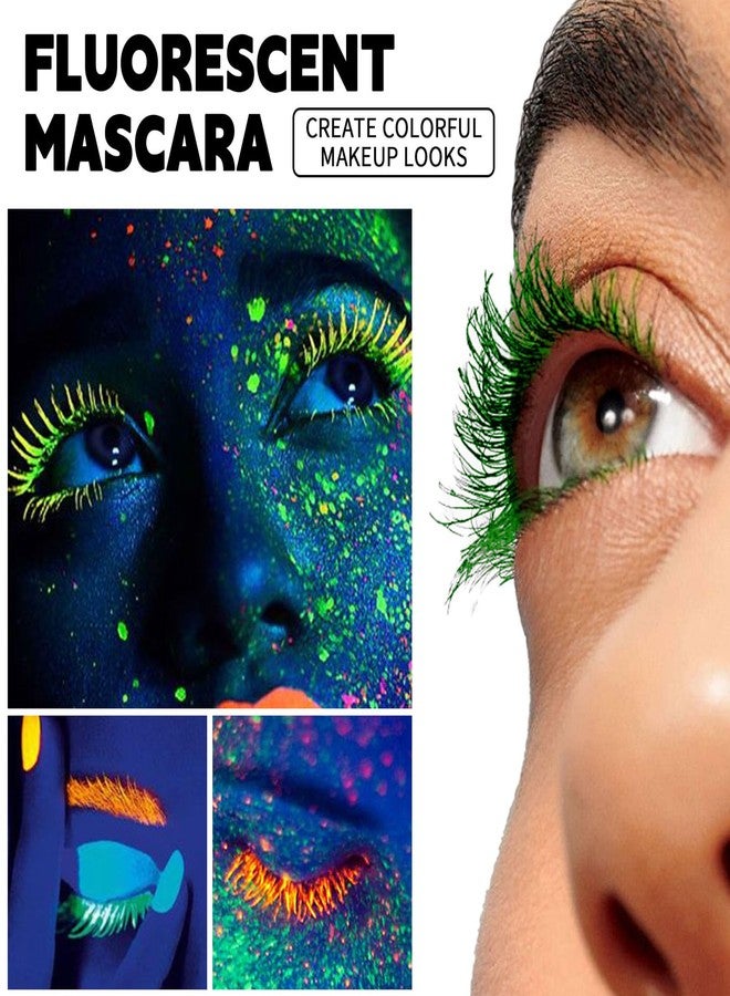 DENESTUP 6 Colors Mascara for Eyelashes, Voluminous Eyelash Mascara Red Orange Yellow Purple Green Blue Colored Lengthening Defining Curling Eyelashes, Waterproof No Smudge Eyes Makeup - Image 3