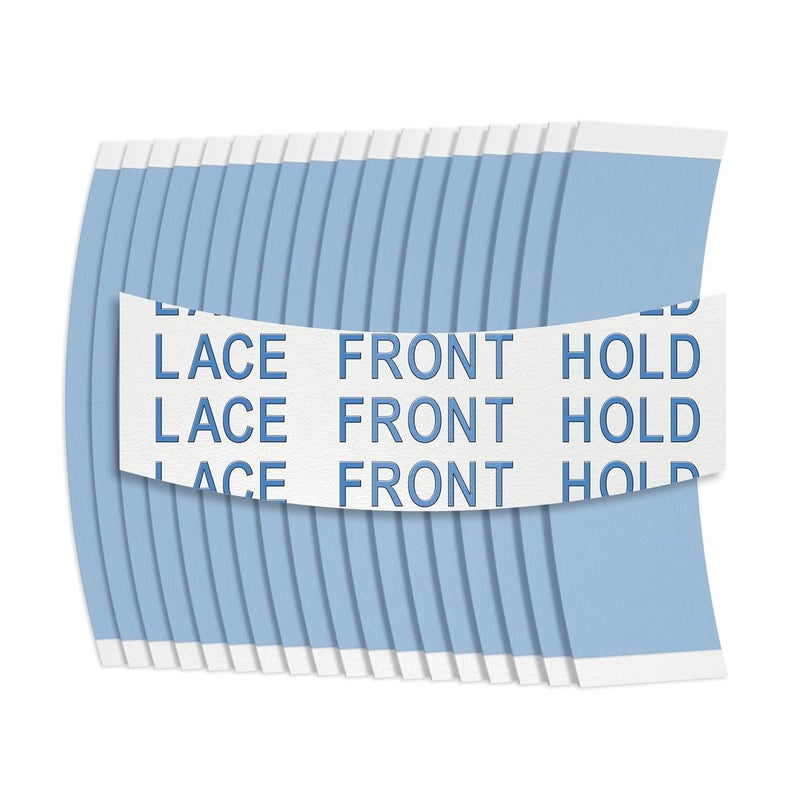 Sunshine Tape Premium Blue Liner Lace Front Hold Wig Tape  108 Pieces  Double Sided Hair Strips for Toupee  Strong Waterproof Hold  Made in USA 108 Back Curve 