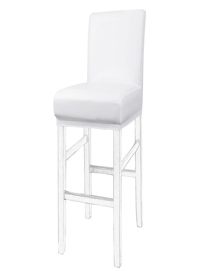 PiccoCasa Waterproof Bar Stool Covers, Faux Leather Pub Counter Height Side Chair Covers with Elastic Band White 1Pcs - Image 1