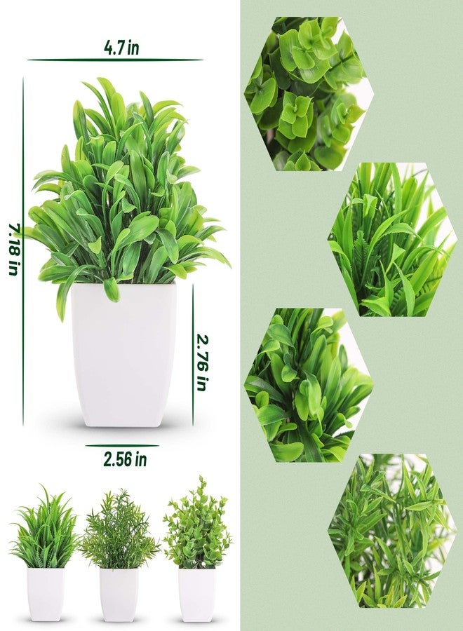 Der Rose 4 Packs Small Fake Plants Mini Artificial Faux Plants in Pots for Home Office Bedroom Living Room Decor - Image 2