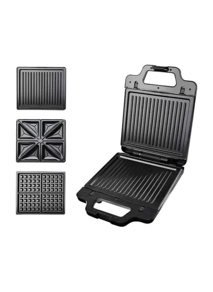 sokany - 3-in-1 sandwich maker (grill, toast, waffle), double-sided heating, large size, 1400 watts - Image 1