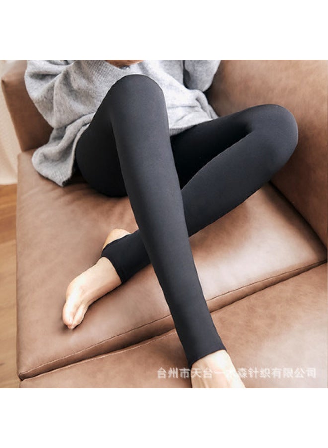 Autumn And Winter Ladies Light Leg Artifact Plus Velvet Padded One Pants Leggings Socks Outside Wear Foot Warm Pants