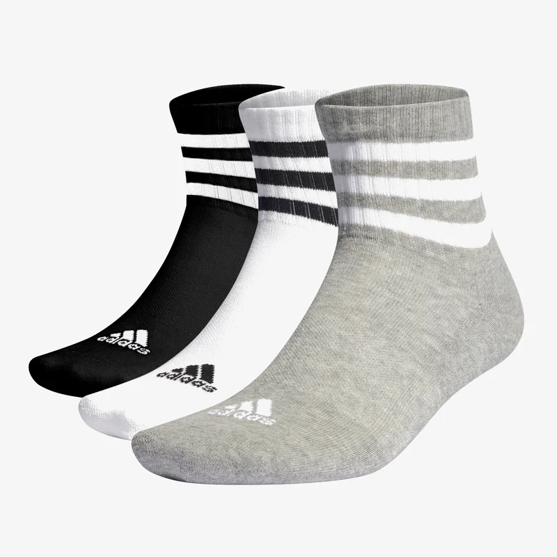 اديداس ثلاثة أزواج من جوارب 3-Stripes Cushioned Sportswear Low-Cut