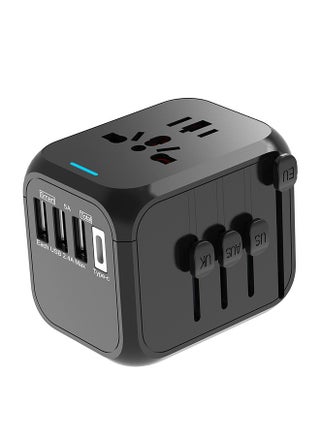 Universal travel power adapter,and ac plug adapter with 3 USB and USB Type c for US, europe,UK australia,black - pzsku/Z0F9792A0423420D3930FZ/45/_/1702175939/47d27a19-3b4b-45a7-9bdf-d5f4b6fc47c3