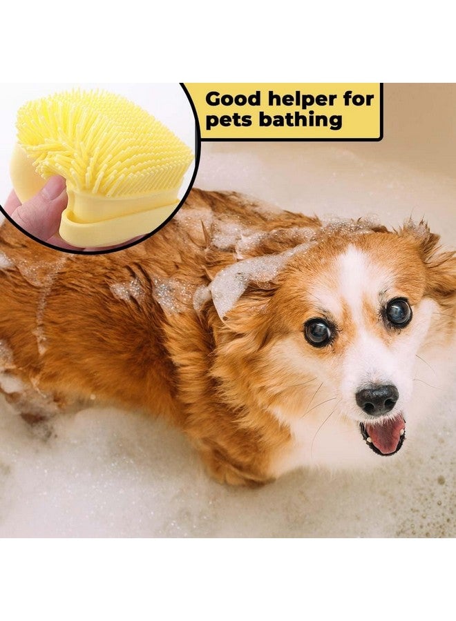 هارتس فرشاة للكلاب مع حاوية شامبو | فرشاة استحمام للقطط والكلاب للاستحمام | تقشير | فرك | تدليك واسترخاء | سيليكون ناعم | مناسب لجميع الحيوانات الأليفة | Pt230Y | أصفر - Image 4