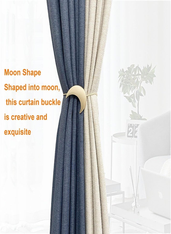 jingewell Magnetic Curtain Tiebacks Clips Decorative Rope Holdbacks 1 Pair Gold Moon and Star Shape Window Curtain Drape Tie Backs for Window Draperies Hold, Bedroom Home Décor (1pc Moon +1pc Star) - Image 4