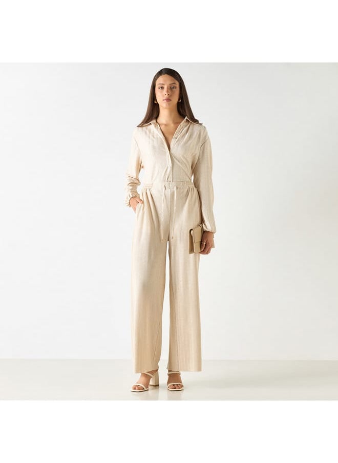 Iconic Iconic Textured Pants with Flexi Waist and Pockets  - Image 2