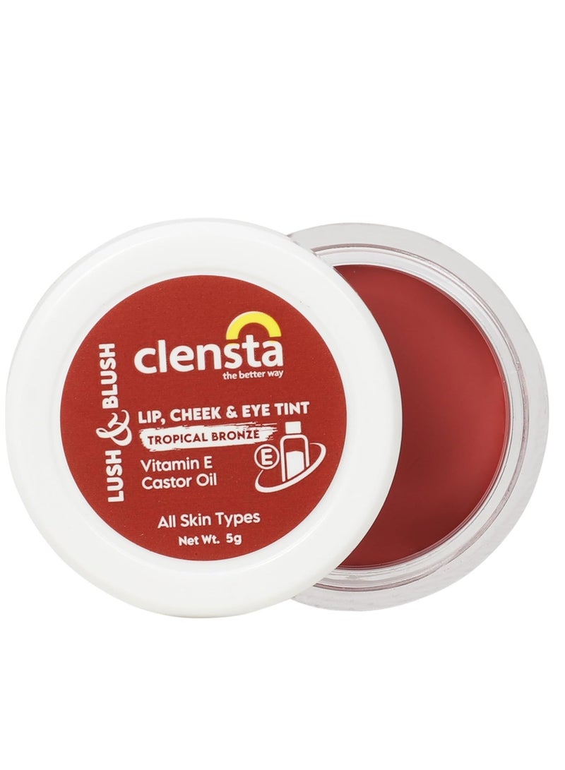Clensta Lip Cheek Tint Tropical Bronze with Goodness of Vitamin E Castor Oil 5G - Image 1