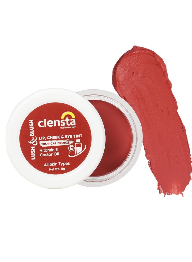 Clensta Lip Cheek Tint Tropical Bronze with Goodness of Vitamin E Castor Oil 5G - Image 2