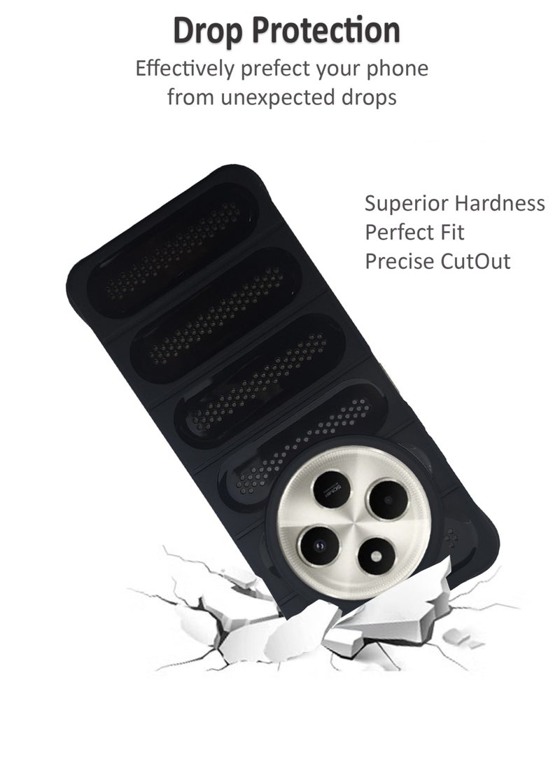 Waldic حافظة متميزة لهاتف Xiaomi Poco C75 | غلاف سيليكون متميز مصمم لهاتف Xiaomi Poco C75 | حافظة Xiaomi Poco C75 لحماية الكاميرا والسقوط غلاف خلفي رقيق واقي لهاتف Xiaomi Poco C75 - أسود - Image 4