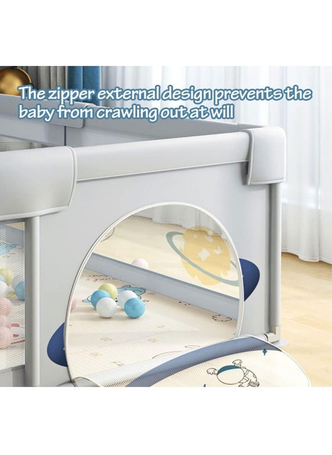 Beauenty Beauenty Baby Playpen for Toddler, Has 2 Handle Loops, Indoor & Ou r Kids Activity Center with Anti-Slip Base, Sturdy Safety Play Yard with Soft Breathable Mesh, Playpen for Babies  - Image 5