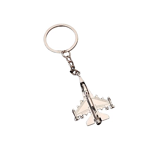 ODETOJOY Military Fighter Jet Airplane Keychain, Zinc Alloy Aircraft Key Ring, Silver Aviation Key Holder for Men, Pilots and Aviation Enthusiasts - Image 3