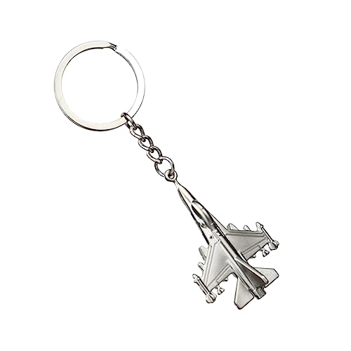 ODETOJOY Military Fighter Jet Airplane Keychain, Zinc Alloy Aircraft Key Ring, Silver Aviation Key Holder for Men, Pilots and Aviation Enthusiasts - Image 4