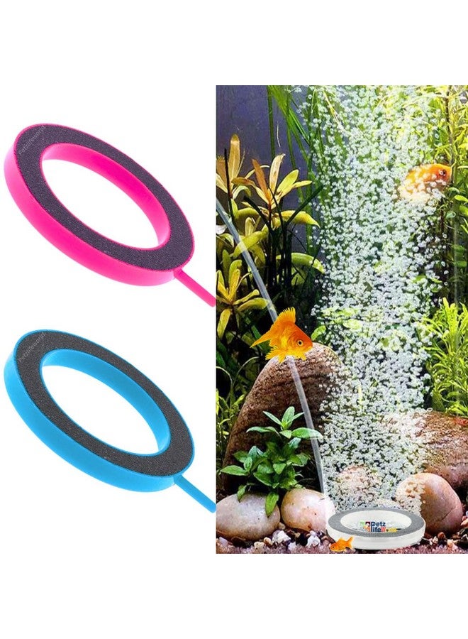 VAYINATO® 3 Inch (Pack of 2) Ring Disk Bubble Aquarium Durable Oxygen Air Pump Air Stone with 3 Meter Air Tube for Fish Tank (Random Color) by Petzlifeworld - Image 4