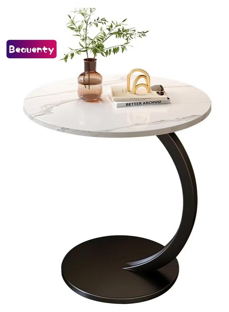 Beauenty Table,night stand Side Table for Sofa,Round Coffee Table for Couch,Beside Small Table Desk for Living Room,Side Table Bedroom Great for Indoor & Outdoor,40x62cm (White) - Image 1