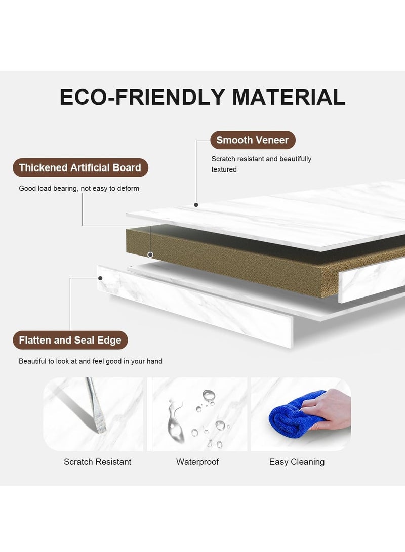 Beauenty Table,night stand Side Table for Sofa,Round Coffee Table for Couch,Beside Small Table Desk for Living Room,Side Table Bedroom Great for Indoor & Outdoor,40x62cm (White) - Image 4