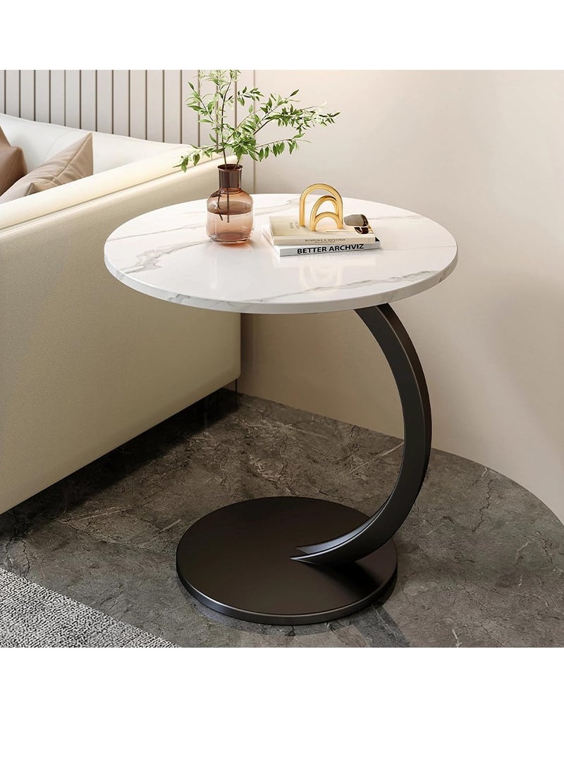 Beauenty Table,night stand Side Table for Sofa,Round Coffee Table for Couch,Beside Small Table Desk for Living Room,Side Table Bedroom Great for Indoor & Outdoor,40x62cm (White) - Image 2