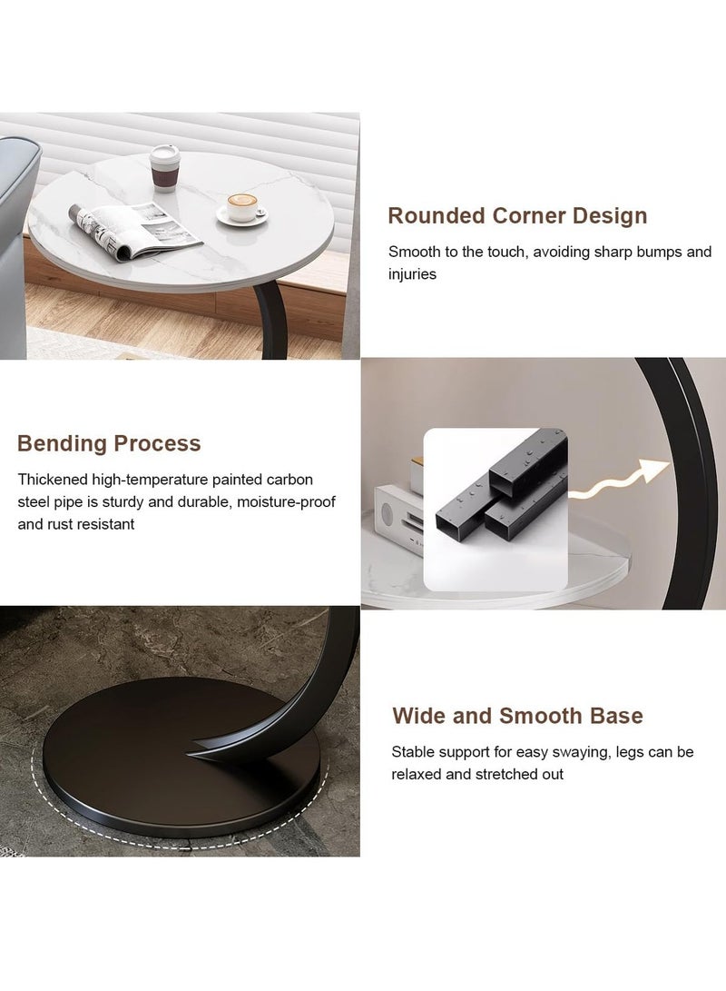 Beauenty Table,night stand Side Table for Sofa,Round Coffee Table for Couch,Beside Small Table Desk for Living Room,Side Table Bedroom Great for Indoor & Outdoor,40x62cm (White) - Image 5