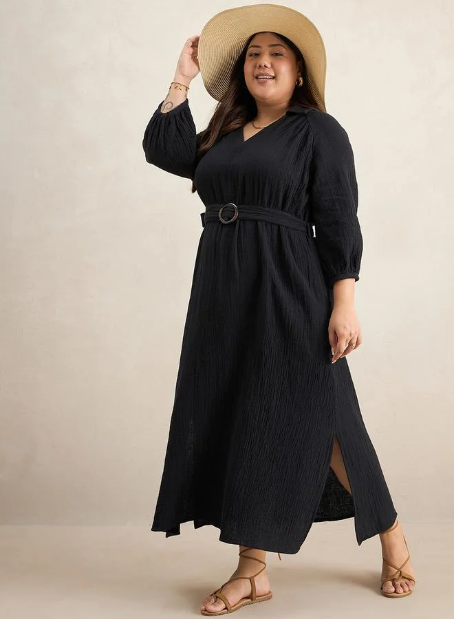 Femmella Belted Cotton Gauze Dress