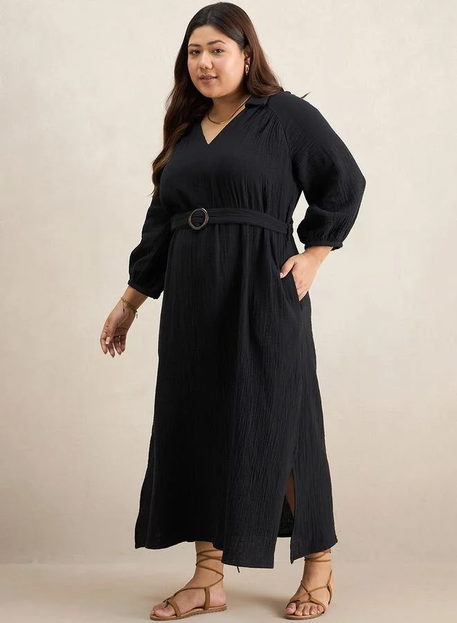 Femmella Belted Cotton Gauze Dress