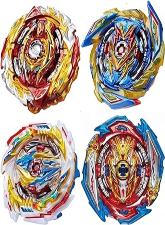 BaiYunPOY 4Pcs Bey Battle Top Gyro Burst Metal Fusion Fury, Burst Battling Tops with Stickers Set, Boys Kids Party Birthday Idea