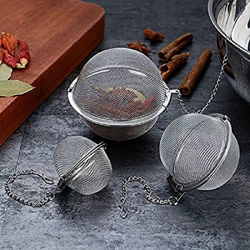 PLENARO Stainless Steel Mesh Tea Ball Infuser, Loose Leaf Strainers Interval Diffuser for Flower Loose Leaf Tea & Seasoning Spices-Teapot, Cup, Mug, Pot (Small, Pack of 2) - Image 2