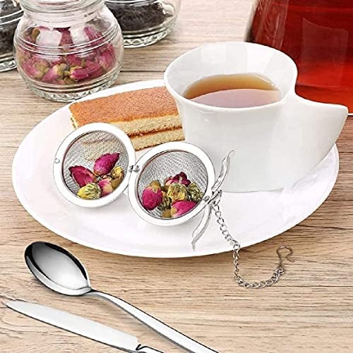 PLENARO Stainless Steel Mesh Tea Ball Infuser, Loose Leaf Strainers Interval Diffuser for Flower Loose Leaf Tea & Seasoning Spices-Teapot, Cup, Mug, Pot (Small, Pack of 2) - Image 1