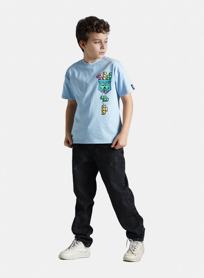 ريمينت بنطال جينز مريح للولاد اسود - Image 2