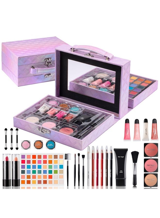 Hot Sugar Makeup Kit For Preteen Girls 10-12, Birthday Christmas Makeup Gift Set For Teens 16-18, All In One Beginner Makeup Kit For Women Full Kit (Purple Diamond) - Image 1