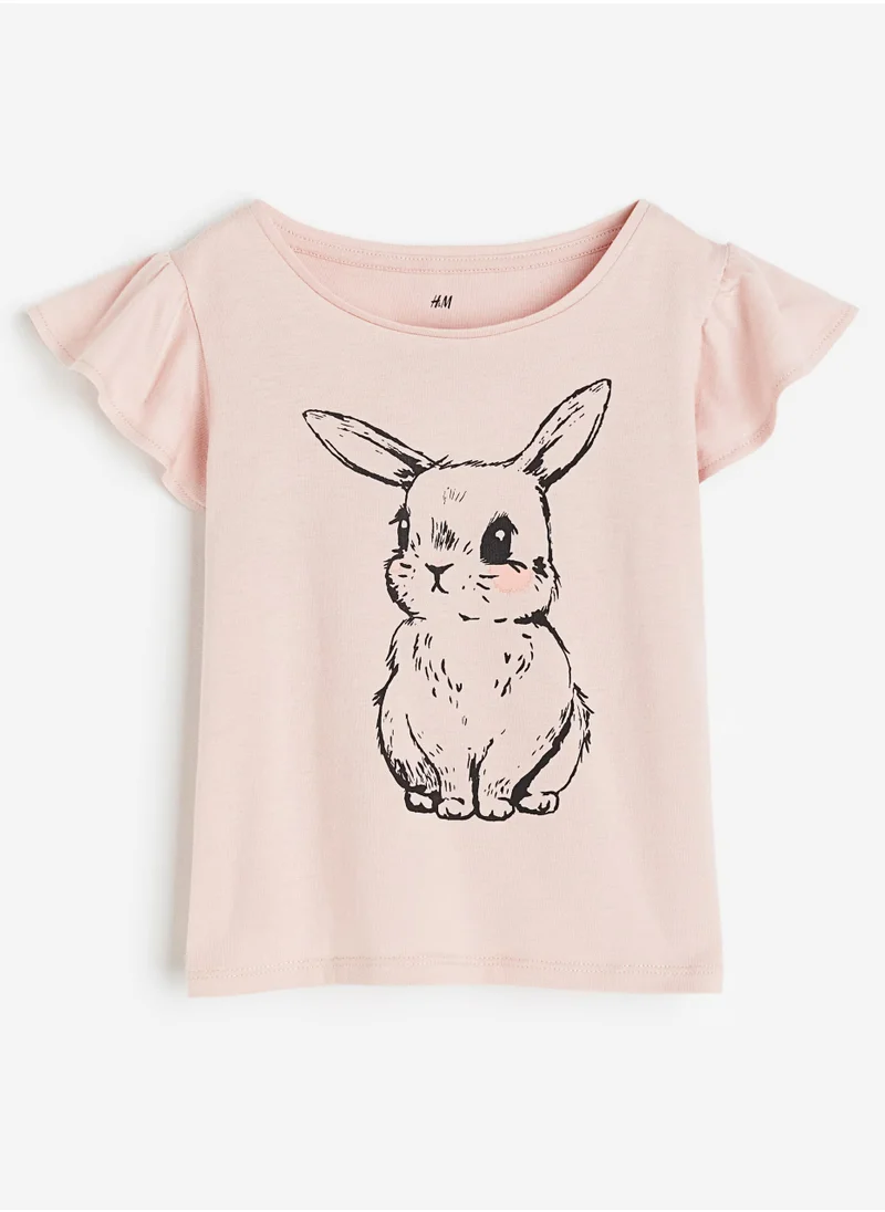 اتش اند ام Kids Flutter-Sleeved Printed Top