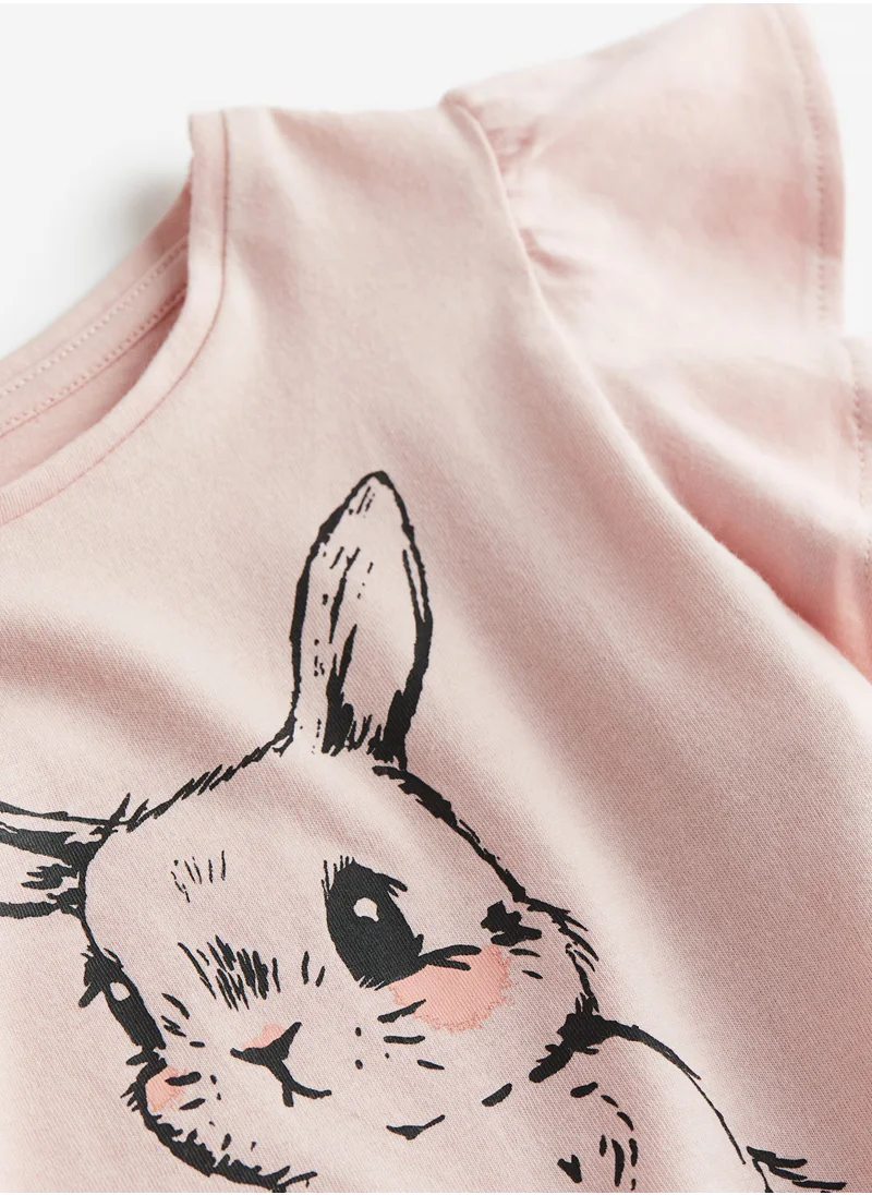 اتش اند ام Kids Flutter-Sleeved Printed Top