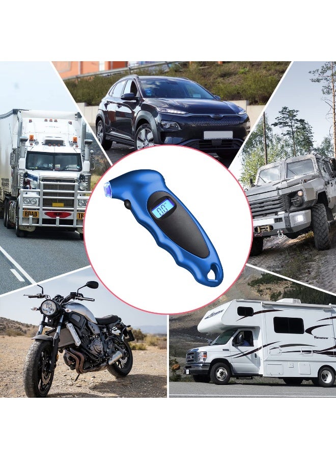 3XR Digital Tire Pressure Gauge 0–150 PSI with Backlit LCD Display, LED Nozzle Light, Multi-Unit Measurement, Auto Shut-Off, Handheld Air Pressure Tester for Car, Bike, Motorcycle, Truck, SUV - 804 - Image 3