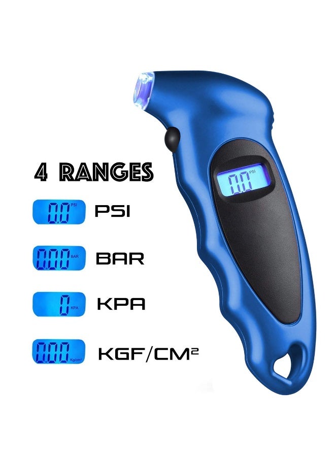 3XR Digital Tire Pressure Gauge 0–150 PSI with Backlit LCD Display, LED Nozzle Light, Multi-Unit Measurement, Auto Shut-Off, Handheld Air Pressure Tester for Car, Bike, Motorcycle, Truck, SUV - 804 - Image 5
