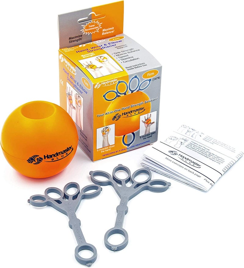 Handmaster Plus Physical Therapy Hand Exerciser - Forearm Exerciser with Stress Relief Ball - Hand Therapy Balls for Exercise, Training - Finger Exerciser & Strengthener - Firm Tension, Orange - Image 2