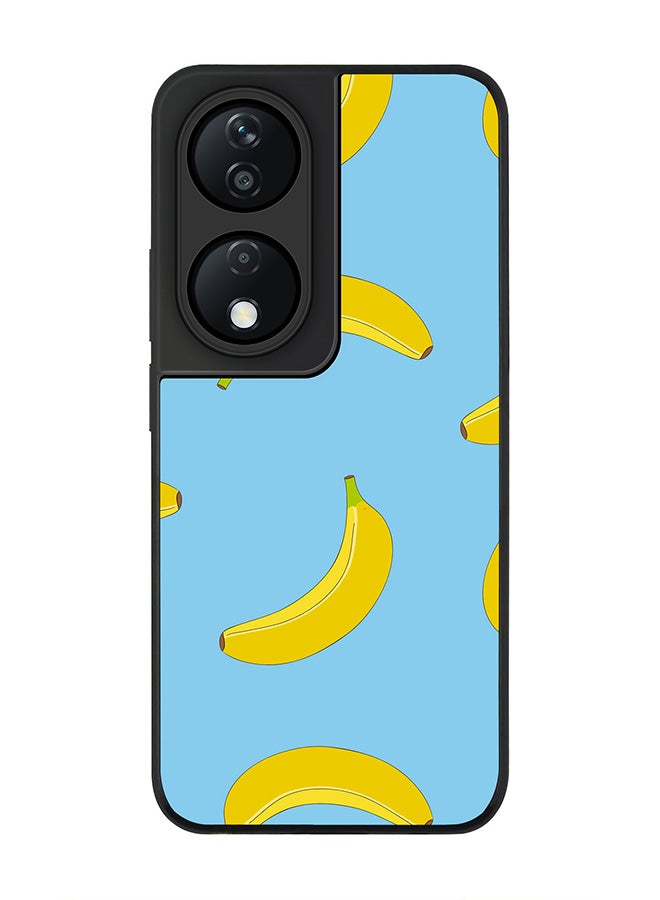 Stylizedd Rugged Black Edge Case for Honor X7b, Slim fit Soft Case Flexible Rubber Edges Anti Drop TPU Gel Thin Cover -  Rolling Bananas - Image 1