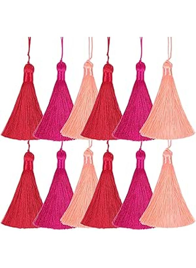25pcs 8cm Red Tassel Charms Bulk DIY Craft Accessories for Jewelry Making Keychains - Image 1