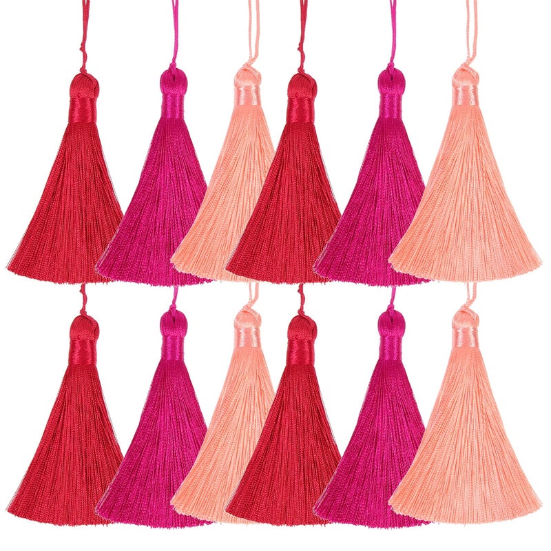 25pcs 8cm Red Tassel Charms Bulk DIY Craft Accessories for Jewelry Making Keychains - Image 2