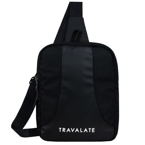 TRAVALATE Multi Pockets Sling Bag for Men Women with Padded Section for Tablet|Trendy Crossbody Bag for Hiking Traveling Gifting Travel and Sports - Black - Image 1