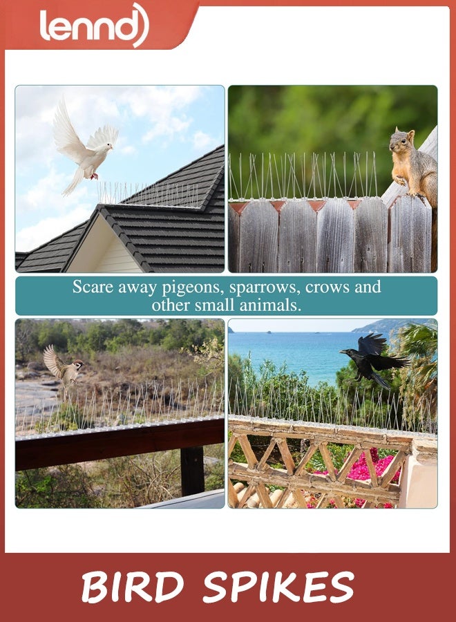 لينند 10 أجهزة كمبيوتر شخصية الطيور الردعات الطيور خارج الحمامات الحمامات مع قاعدة بلاستيكية لحمامات الطيور الصغيرة الغراب والخشب ، للسياج والسقف والشرفة - Image 5
