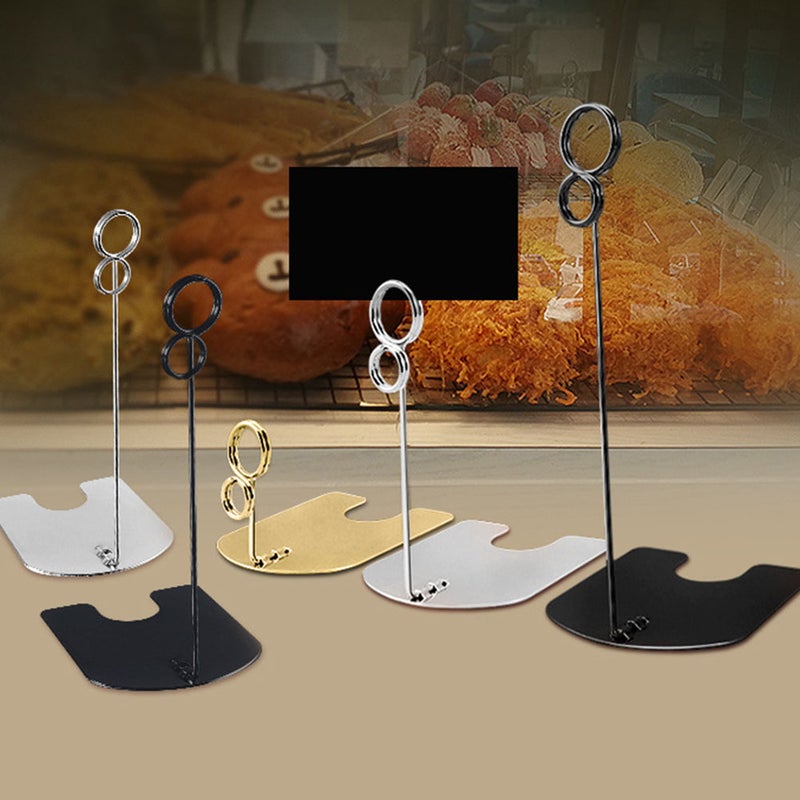 10Pcs Tabletop Card Clips Stainless Steel Price Clips Decorative Name Cards Clips Table Decors - Image 1