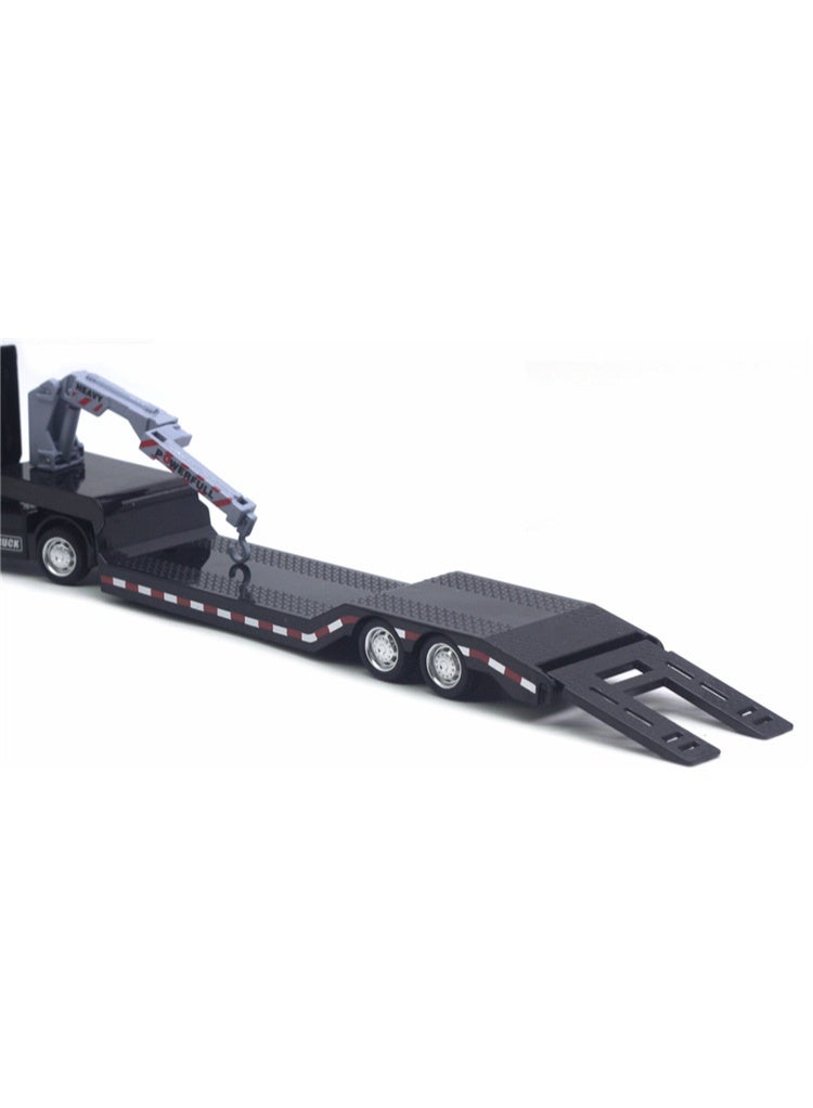 هالامودو سبيكة مقطورة مسطحة مع نموذج رفع الخطاف، سبيكة مقطورة مسطحة مقلدة نموذج سيارة، سيارة سحب سبائك الظهر تصميم مشترك متحرك، نموذج مقطورة معدنية لعبة، سبيكة مقطورة مجموعة لعبة زينة سيارة، هدية مثالية للأطفال الأولاد الفتيات، إمدادات الحفلة لمجموعة العرض التذكارية، الأحمر/الأسود، 33*5.5*8 سم - Image 4