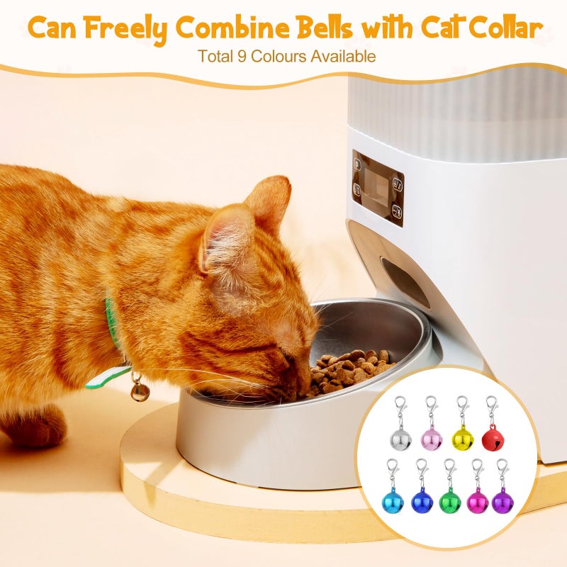 Kerros Cat Collar Bell Pet Bells for Cat Dog Collar, 9 Pack Small Dog Puppy Pet Bells for Collars with 1Pack Keychain - Image 4