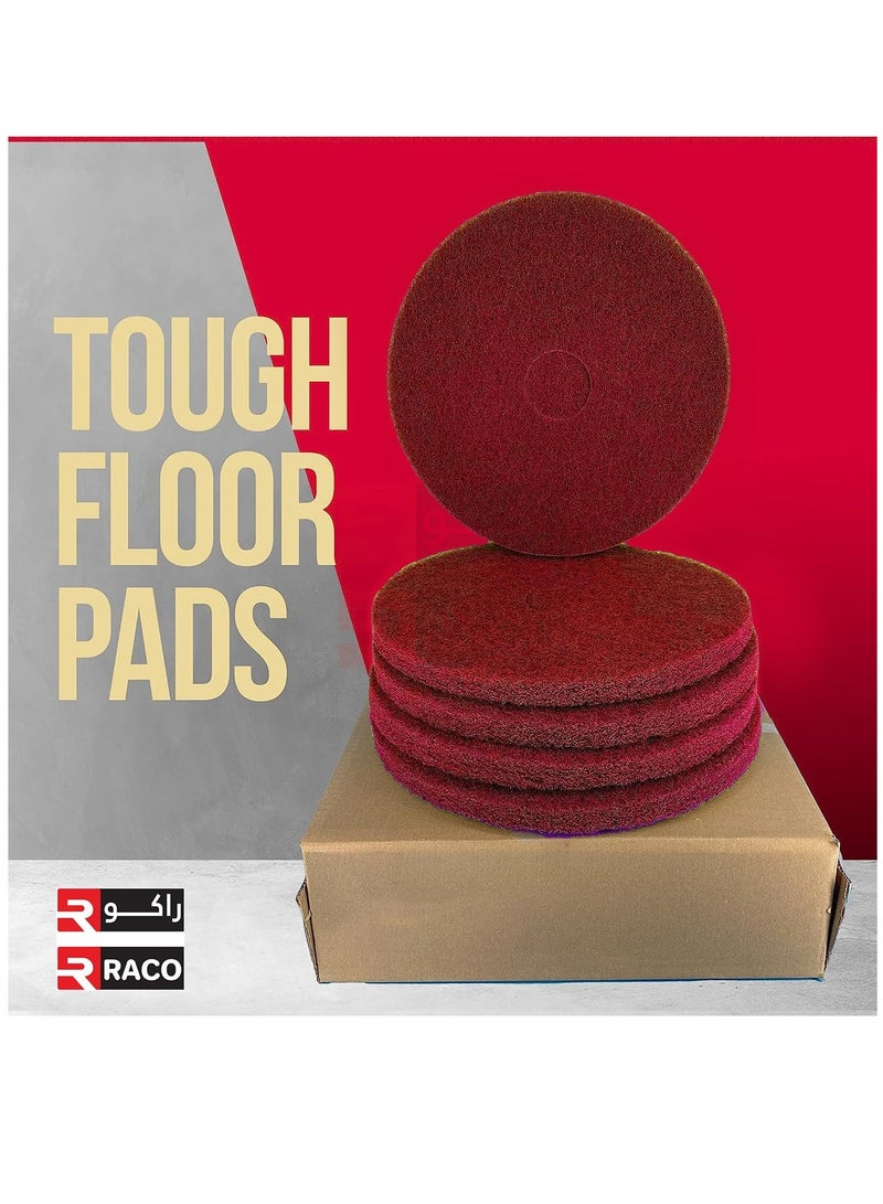 RACO RACO Polishing Pad 17”, Floor Cleaning Pads Diamond Polishing Pad for Granite Marble Concrete Stone Red  - Image 2