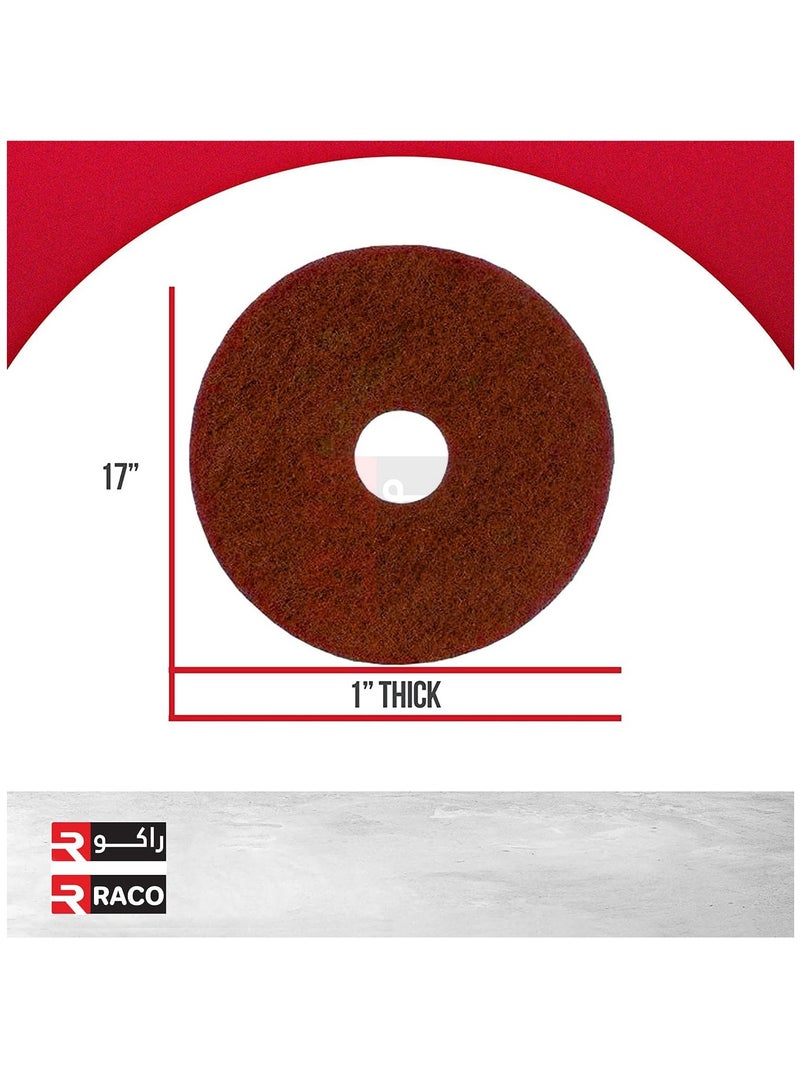 RACO RACO Polishing Pad 17”, Floor Cleaning Pads Diamond Polishing Pad for Granite Marble Concrete Stone Red  - Image 4