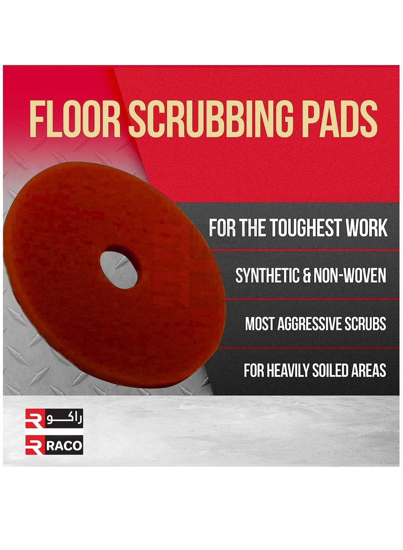 RACO RACO Polishing Pad 17”, Floor Cleaning Pads Diamond Polishing Pad for Granite Marble Concrete Stone Red  - Image 3