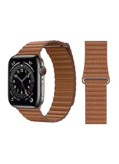 PROMASS Leather Replacement Band For Apple Watch Series 6/SE/5/4/3/2/1 Brown 